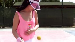 Why would she play tennis when she can plays with her boobs-