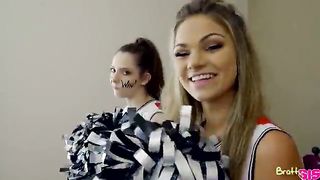 Sisters cheerleader practice