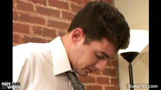 Hot gays banging in the office at work pornstar