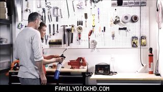 Cute Twink Step Son Fucked by Dad on his Work Bench Peter Pounder
