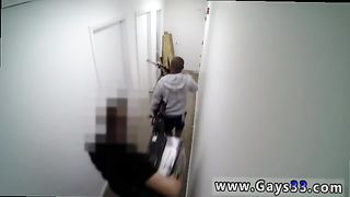 A dark guy gets paid some cold cash and hard cock in the back of a stock room anal fucking