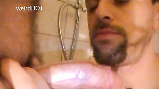 Blowjob in bathroom  Free Gay Porn 