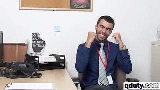 hard up dude his fuck hole filled and gets poked on fluff swing in the office