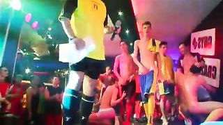 A big group of hunky men twinks and strippers having a hardcore orgy with lots of cock about