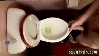 Teen pissing straight boy pissing and unloading his cock busted on hidden camera in the bathroom