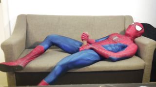 Horny Spiderman Jerks off and Cums Massive Load - Amateure - Free Gay Porn 2