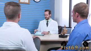 There hunky fit guys are having a visit to the fisting doctor to learn about deep anal fucking