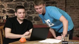 Dudes give sexually aroused temptation to the excited dongs - Gay Porn Video