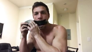 Brandon Cody self Bondage Jack off and CUM - Amateure - Free Gay Porn 2