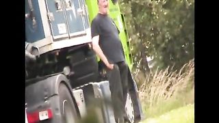 caught trucker with monster cock pissing 