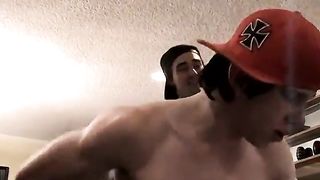 Poor red ass gets more red during hardcore twink spanking session with great hits