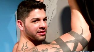 Tattooed Anthony Russo with big cock is alone and making his sultry thirsts land true in the shower - Gay Porn Video 2
