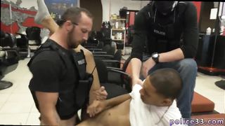 Some hardcore interracial anal gangbang with a black suspected getting banged by cops 