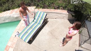 Sunbathing stepsis stalked by stepbro