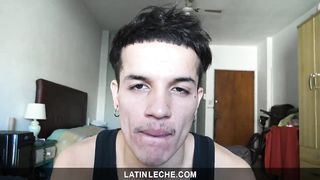 LatinLeche - Latin Guy Sucks two Cocks 