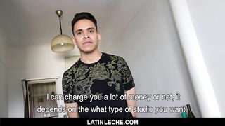 LatinLeche - Nervous Latino Sucks a Cameraman for Money 