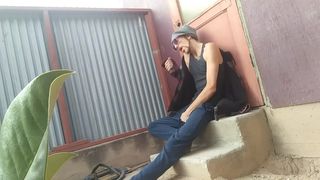 Homeless Guy Slams & Strokes his Big Cock outside in Alley - Caught on Cam! - Amateure - Free Gay Porn 3