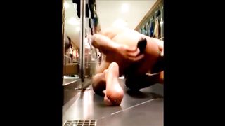 Asian Puppy with Anal Tail Plug Jerk Off At Gym Locker Room Fit Asian 
