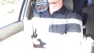 Long drive, huge cock had to  cum public driving cumshot seigeayyy 
