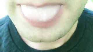 Showing cum load in mouth and swallowing - Solo cum play after getting cum in mouth Idmir Sugary 