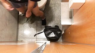 Jerking off in a shopping mall toilet y23kp
