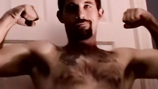 Hairy bearded stud Weasel cums while masturbating solo indiebucks