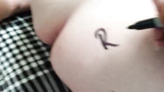 Neighbor writes his initials on my ass BottomSlutCO