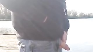 Pissing on the dock, at the river. Someone drives by... 420sexy4U