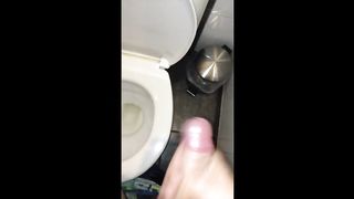 Big Dick Cumshot in public toilet smellmydick 2