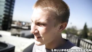 Known bottom Brice Carson licks his lollipop while analed Gay Life Network