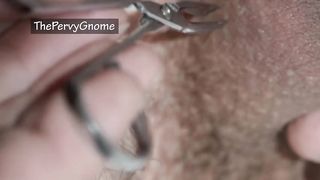 Tweeze me¡ - small dick guy trims and plucks balls smooth. ThePervyGnome