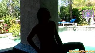 Twink enjoys his time in the pool as he masturbates and cums Jizz Addiction