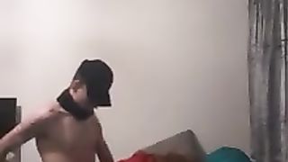 Very skinny teen with a mask and long socks fucks his beloved teddy bear on his bed Peter bony - SeeBussy.com