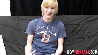 Barely legal twink is eager to stroke his dick on the casting Boy Crush - SeeBussy.com