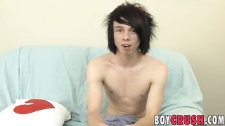 Emo twink pulling his sweet cock during sex interview Boy Crush - SeeBussy.com