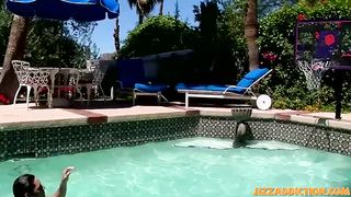 Twink enjoys his time in the pool as he masturbates and cums Jizz Addiction - SeeBussy.com