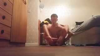 Very Skinny teen strokes his big dick on his bedroom floor Peter bony - SeeBussy.com