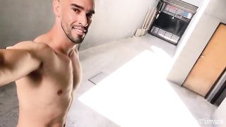 Handsome man walks naked on public parking garage and next to crowded street Paulwilliamsok - SeeBussy.com