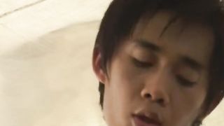 Asian twink face jizzed after anal and cocksucking duo Asia Boy
