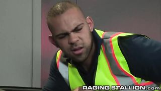 Two Fetish Baggage Claimers Find Toys in Suitcase & USE THEM¡ Raging Stallion