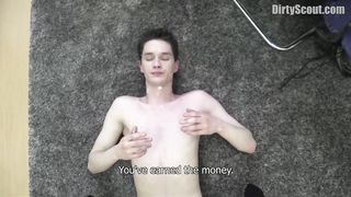 A horny Czech boy gets fucked in the office for money 