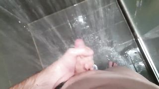 Jerking off in the gym shower after a workout Poggers-420 - Free Gay Porn
