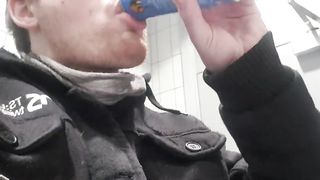 ENERGY DRINK MAKES MY PISS NICE AND YELLOW, PISSING ALL OVER IN PUBLIC EvilTwinks - Free Gay Porn