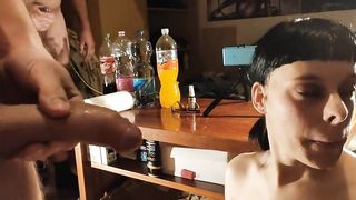 Teen cumslut gets a big facial in a bukkake blowbang by a stranger HD Beth Kinky - Amateur Gay Porn