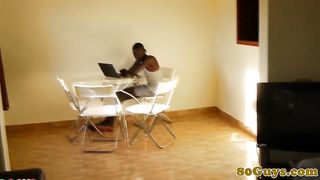African Amateur Sucking on BBC after Tugging 80 Gays - Amateur Gay Porn