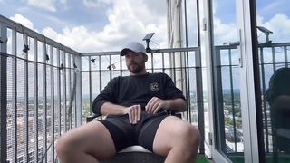 Fucking myself on the Balcony... everyone can see jmasonfoxxxy - Amateur Gay Porn