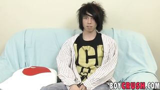 Emo twink pulling his sweet cock during sex interview Boy Crush - Amateur Gay Porno