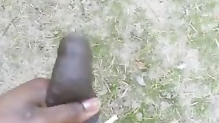 Flaccid black cock pissing in straight bros yard Canny Uncut - Gay Porno Video