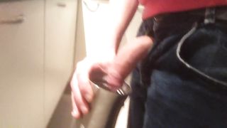 Pissing in a cup for when i get thirsty on my work smellmydick - Gay Porno