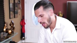 GAYWIRE - help me Study Please, Step Daddy Gay Wire  - Gay Porno Video